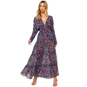 NWT MISA Anouska Maxi Dress Gemstone Floral Print